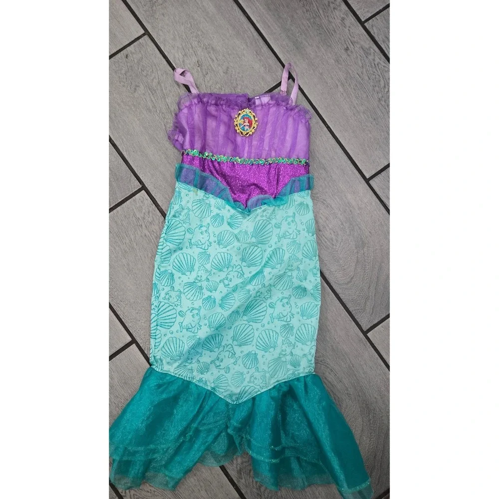 Disney Ariel Little Mermaid Costume Dress Girls Sizes 4-6X Purple Teal Jakks